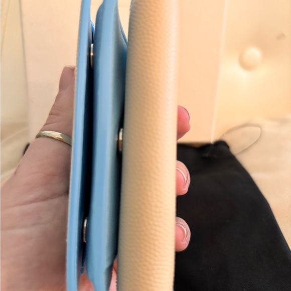 Saint Laurent YSL RARE Blue Ombré Origami Tiny Tri-fold Wallet W/ COA - Picture 5 of 13